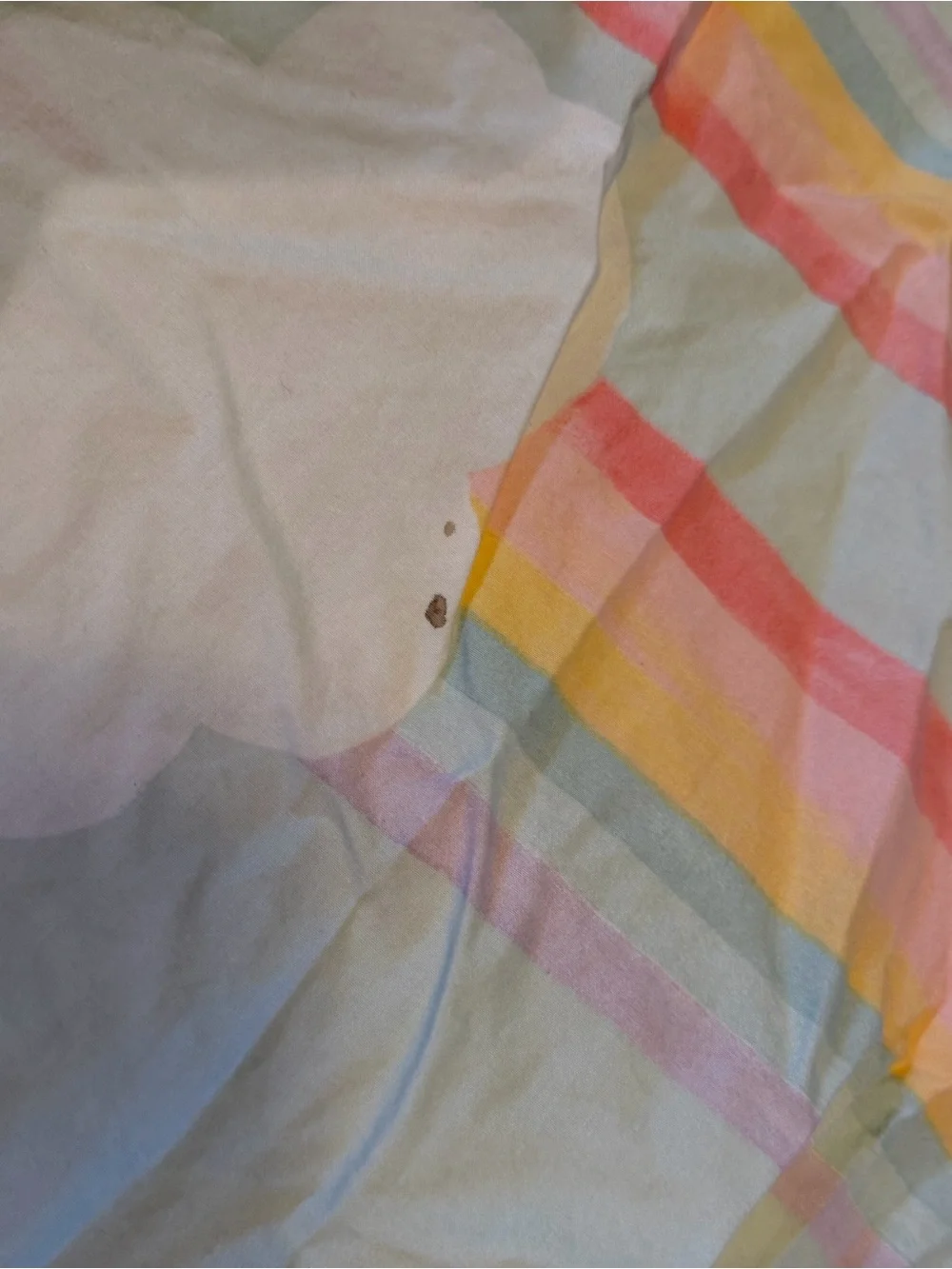 Pottery Barn Kids Mint Duvet Cover with Pastel Rainbow Arches